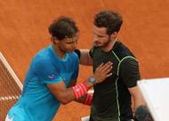 Rafael Nadal (L) and Andy Murray